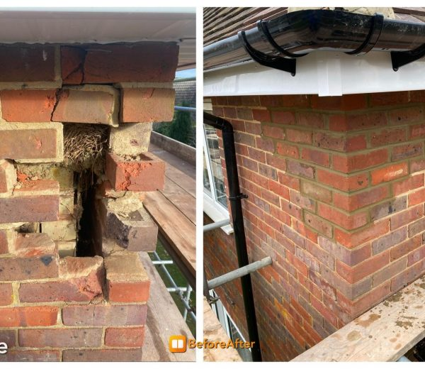 Chimney rebuild and gutter replacement